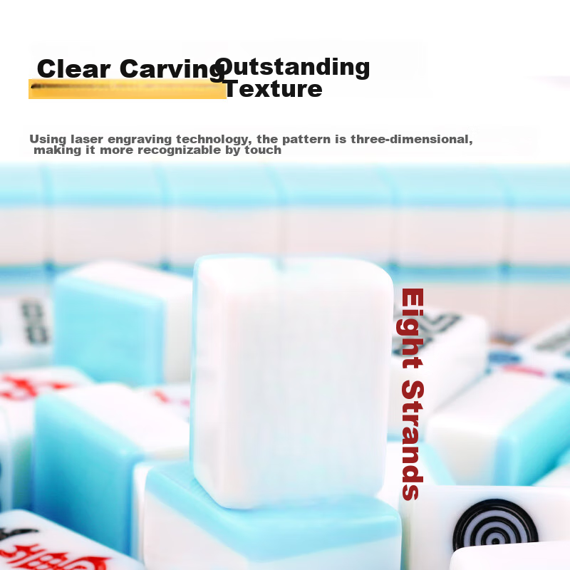 Purple Lake Mahjong Tiles, Hand-Rubbed, for Home Use, 42mm Large Size, High-Qual...