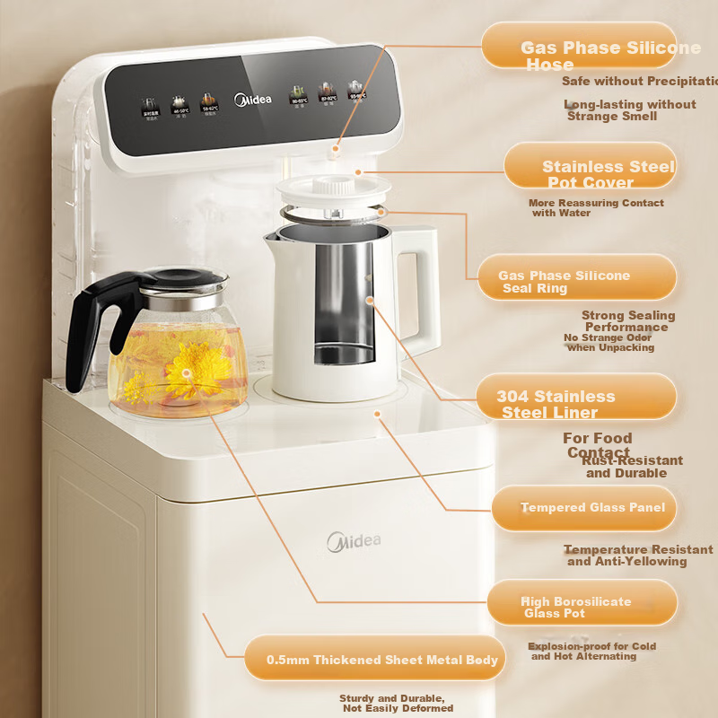 Midea Tea Bar Machine Water Dispenser Household 2025 New Tea Bar Cabinet Multi-f...