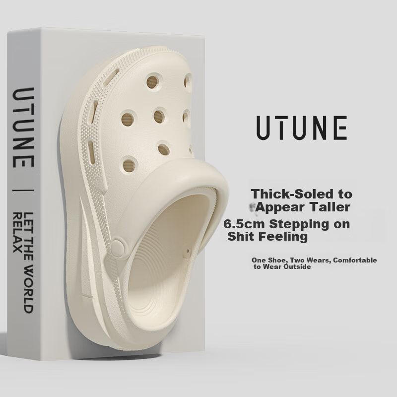 Utune Women's Platform Hole Shoes with Increased Height and Comfortable Feeling...