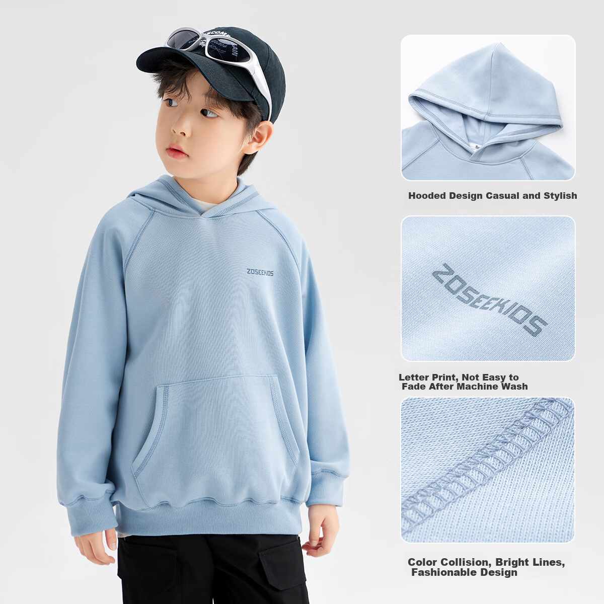 Zuoxi Boys' Hooded Sweatshirt Children's Top Spring 2025 New Stylish Boys' Casua...