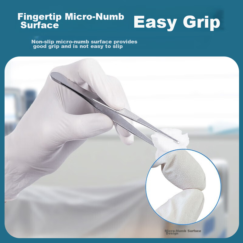 INTCO Disposable Gloves, White Nitrile, Thickened, Durable, for Catering, White...