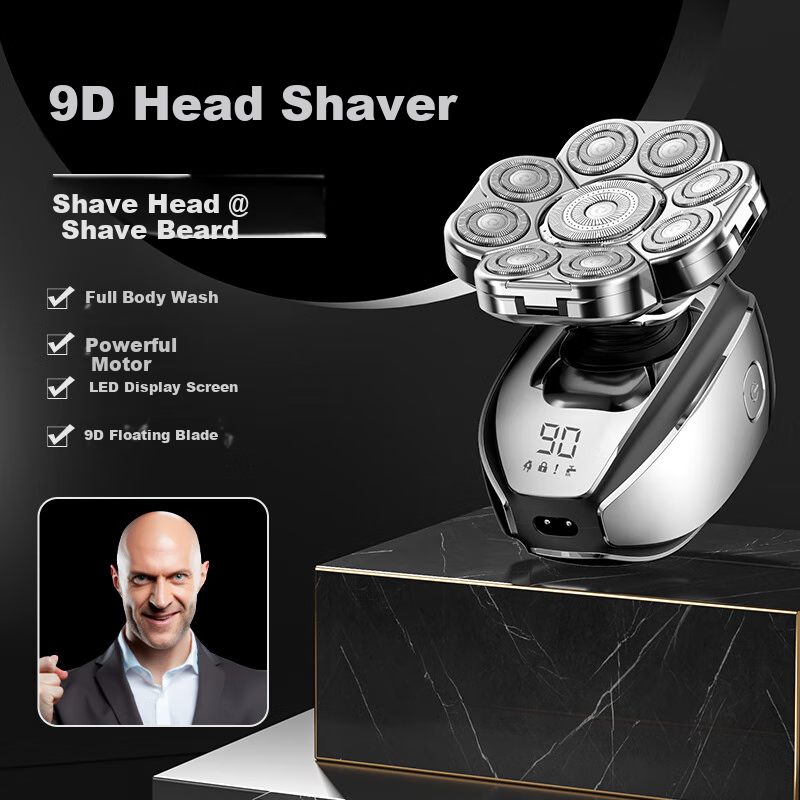 York Nine-Blade Electric Shaver for Shaving Head Bald Head Artifact High Power M...
