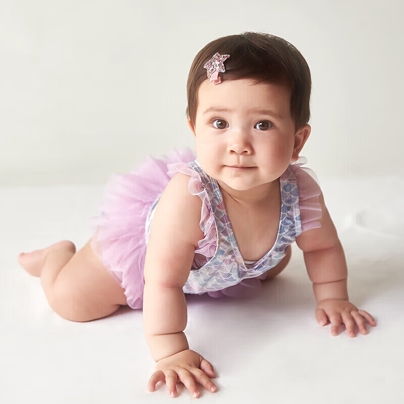 Yizi Children's Swimsuit, One-Piece Swimsuit Dress for Girls, EZI18G018, Fish Sc...