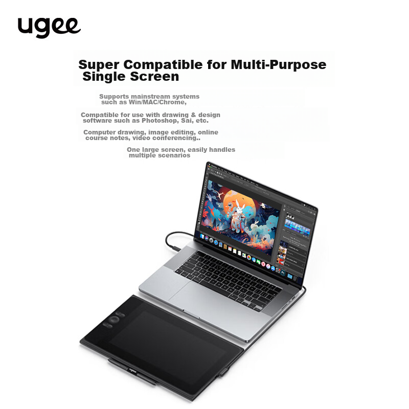 UGEE 16K Pressure-Sensitive Digital Display, Drawing Tablet, Computer Graphics S...