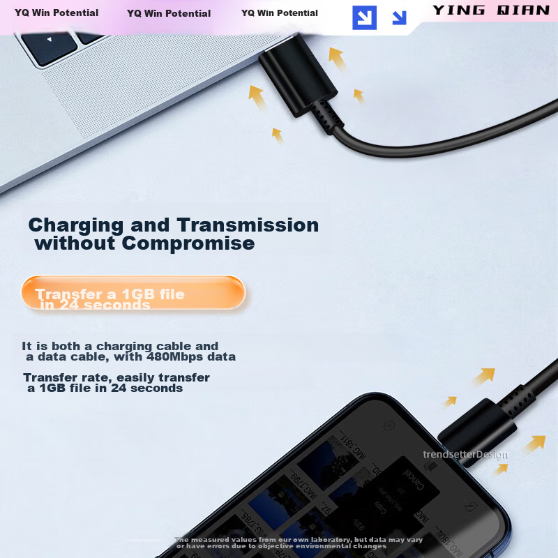 WinQian Compatible Samsung Data Cable, Charging Cable, Type-C Double-Ended 2 Met...