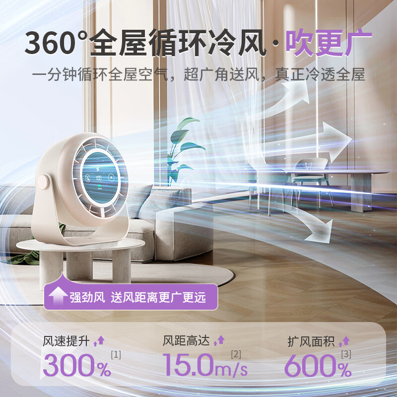 SUOYING Smart App Control Desktop Fan USB Dormitory Office Electric Fan Wind Tre...