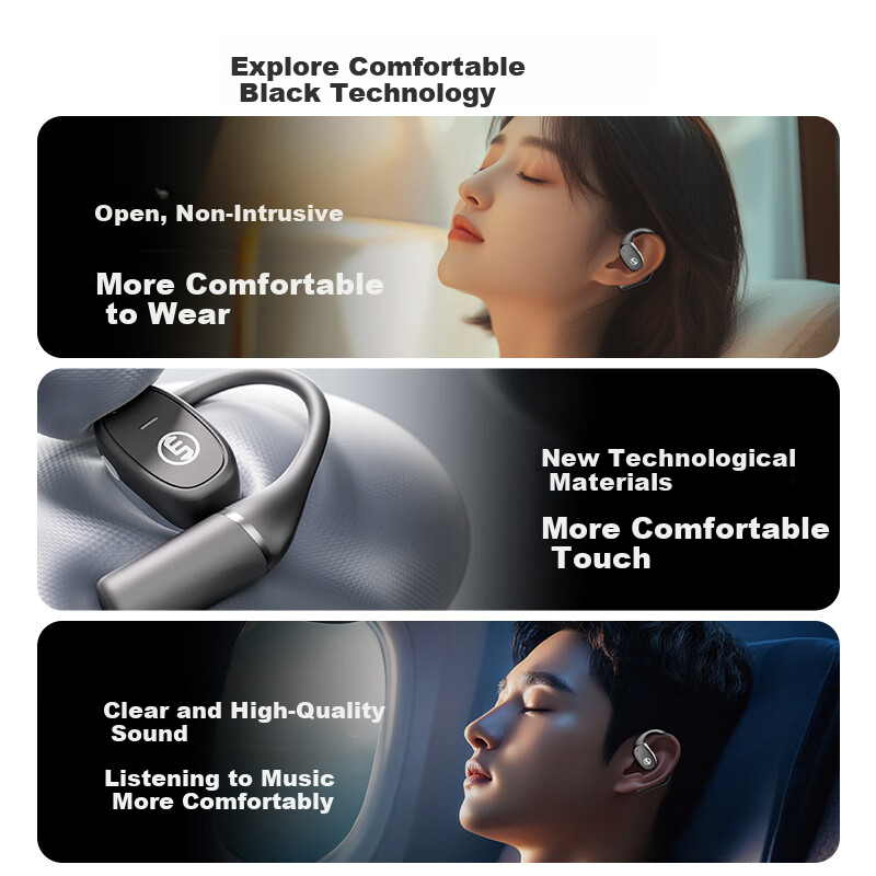 ESSONIO Italian Brand CD Quality Lossless Sound Open-ear Bluetooth Earphones Tru...