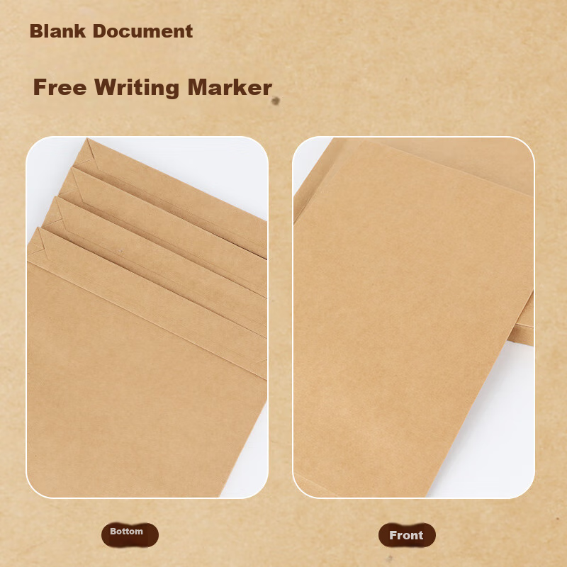 Youbili 20 Full Blank File Folders, Kraft Paper, Thickened A4, No Text Document...