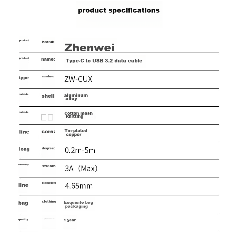 ZHENWEI USB3 Data Cable, USB3.2 to Type-C Data Transfer And Charging Cable, 10Gb...