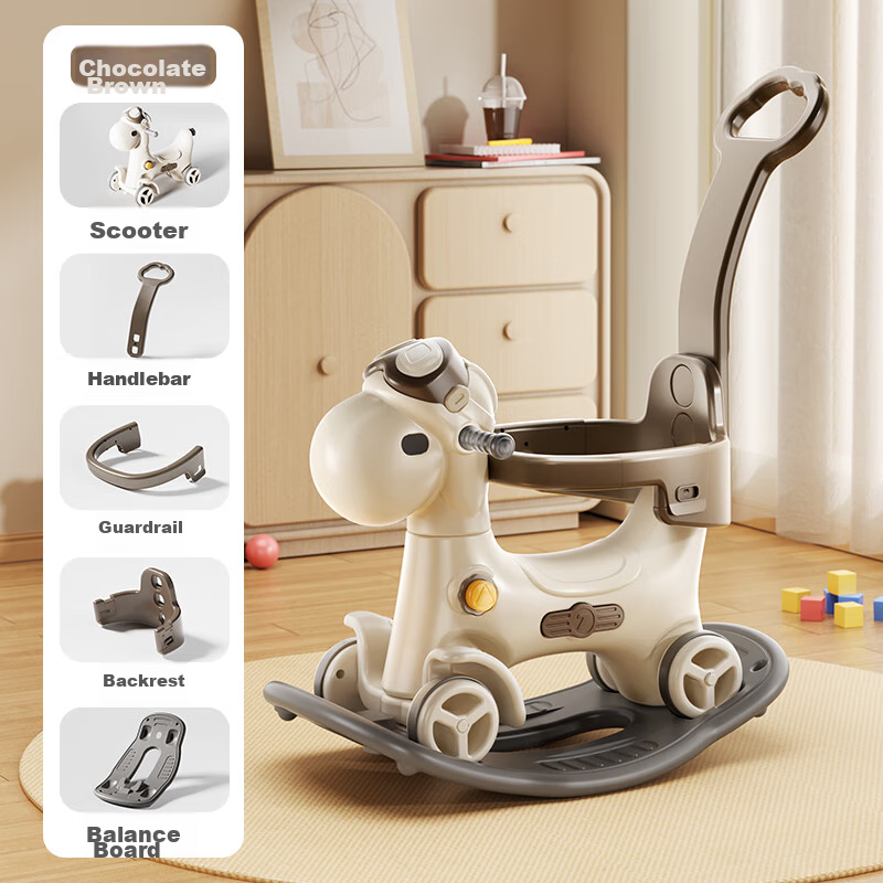 Youbeichen Rocking Horse, Children's Wooden Horse, Rocking Car, Baby Toy, Gift f...