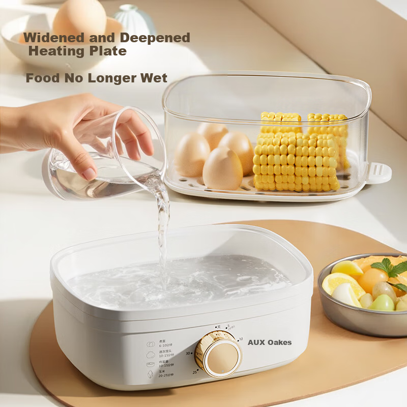 AUX Electric Egg Cooker Steamer Mini Electric Steamer Pot Multi-function Timer A...