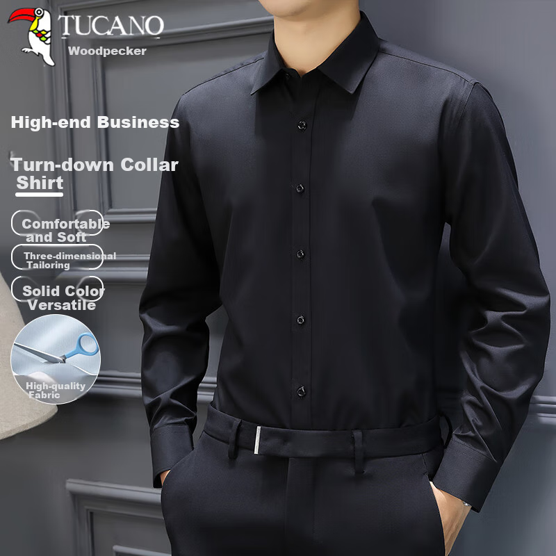 TUCANO Men's Spring and Autumn Long-sleeved Shirt Business Formal Wear Fashion C...