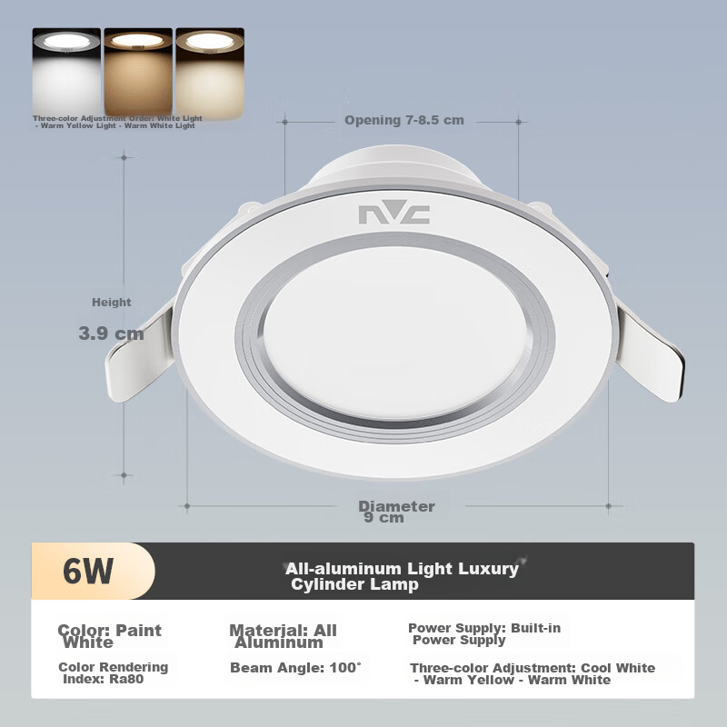 NVC LED Downlight for Living Room, Bedroom, Hallway, Recessed Ceiling Light, All...
