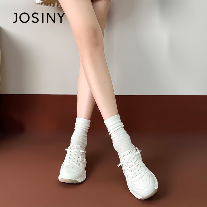 Zhuo Shi Ni Lightweight Popular White Shoes Women's Casual Sports Shoes Thick-so...