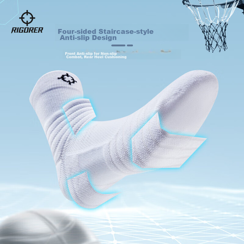 Zhunzhe Basketball Socks for Men, 3D Breathable Mid-Calf American-Style Sports R...