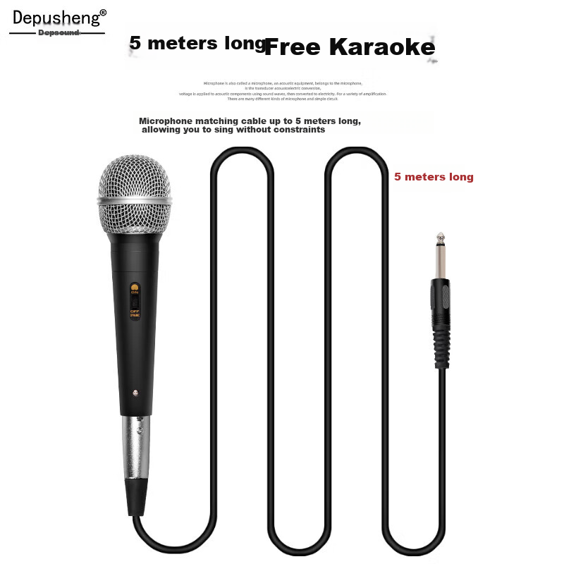 Depusheng Wired Microphone Singing Karaoke Home KTV Outdoor Speaker Speech Home...