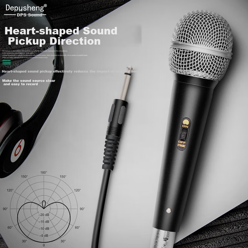 Depusheng Wired Microphone Singing Karaoke Home KTV Outdoor Speaker Speech Home...