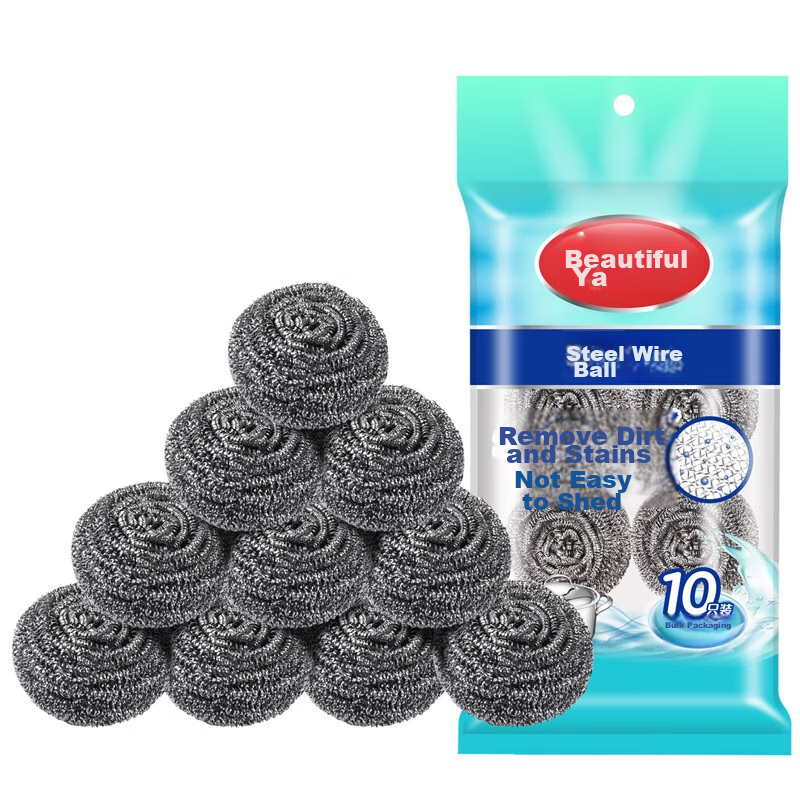 Meiliya Steel Wool Scrubber, 10-Pack, for Home Kitchen Use, Removes Grease, Wash...