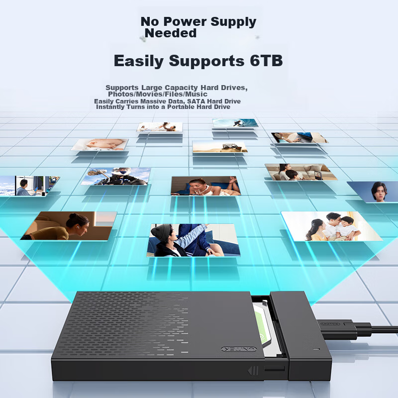 Youyuezhe USB3.0 External Hard Drive Enclosure, 2.5-Inch, Type-C to SATA, Compat...