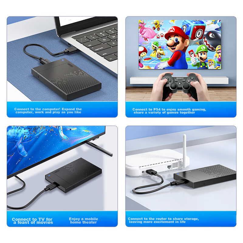 Youyuezhe USB3.0 External Hard Drive Enclosure, 2.5-Inch, Type-C to SATA, Compat...