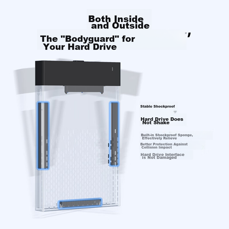 Youyuezhe USB3.0 External Hard Drive Enclosure, 2.5-Inch, Type-C to SATA, Compat...