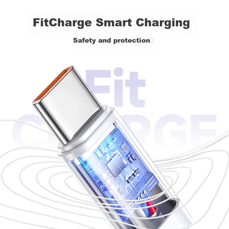 ROMOSS Type-C Data Cable, 6A Super Fast Charging 100W/66W, Suitable for Huawei C...