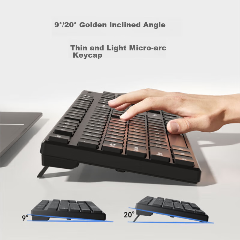 Jingzao S1 Wireless Keyboard and Mouse Set, Thin and Portable Full-size Office L...