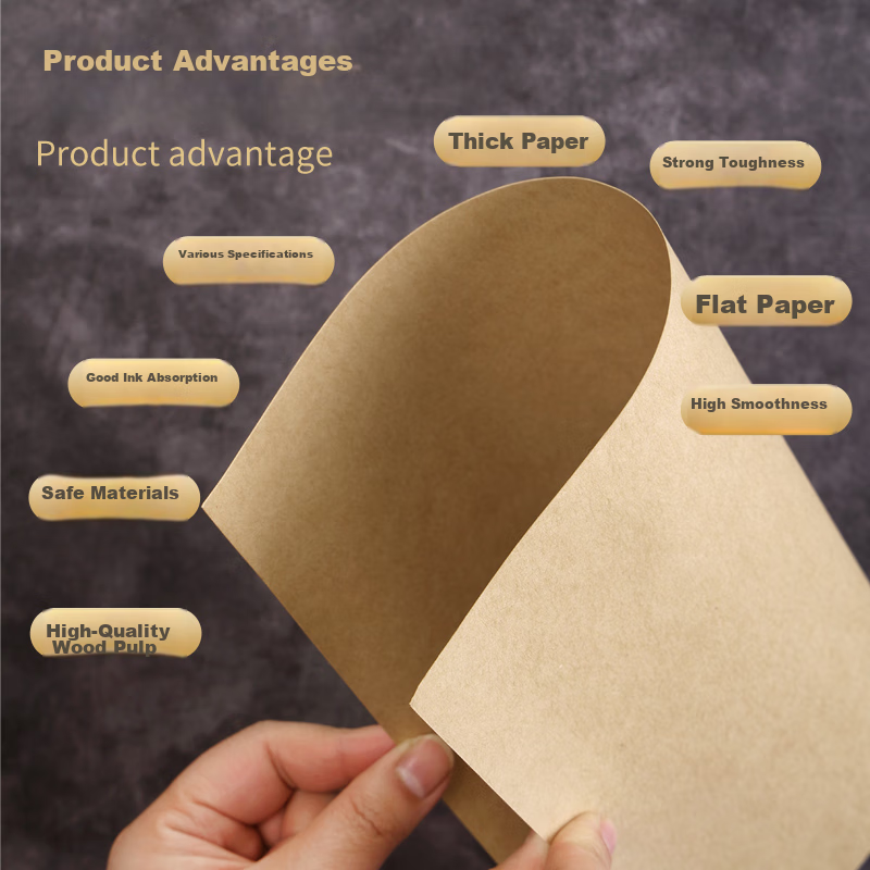 Elifo 100 Sheets A4 Kraft Paper 80g Kraft Printing Paper Kraft Voucher Cover Pap...
