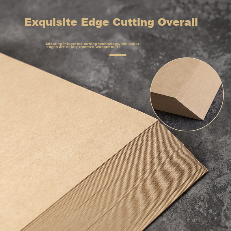 Elifo 100 Sheets A4 Kraft Paper 80g Kraft Printing Paper Kraft Voucher Cover Pap...