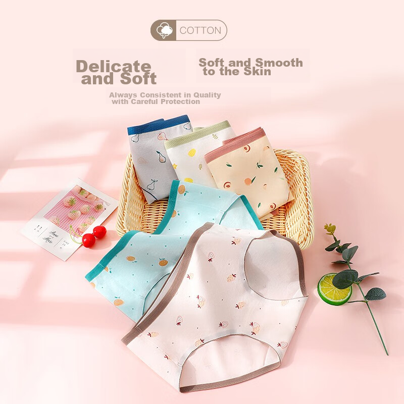 Langsha Women's Underwear, Cotton Crotch, Antibacterial, Mid-Rise, Cute, Seamles...