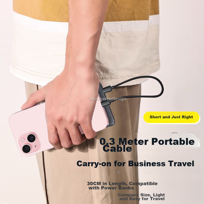 WinQian Compatible Samsung Data Cable, Double-Ended Type-C Charging Cable, 30cm...