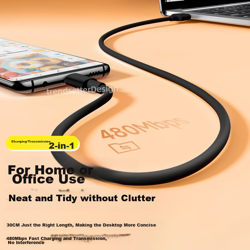 WinQian Compatible Samsung Data Cable, Double-Ended Type-C Charging Cable, 30cm...