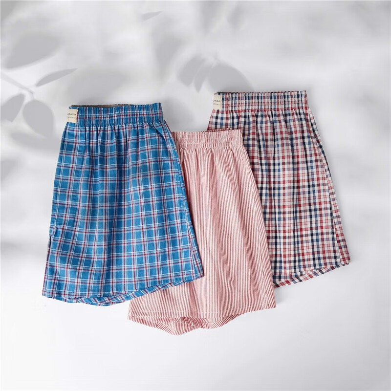 Giordano Men's Underwear Three-Pack Cotton Woven Contrasting Color Boxer Briefs...