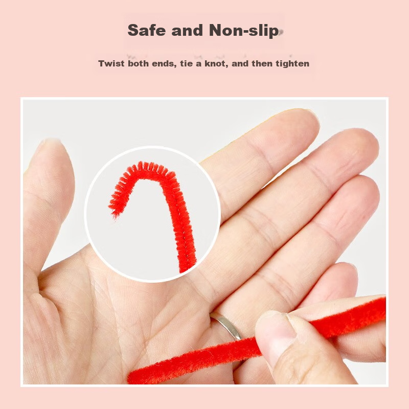 Dr. Ma Children's Twist Stick, Macaron Color Fuzz Felt Strip, Kindergarten DIY C...