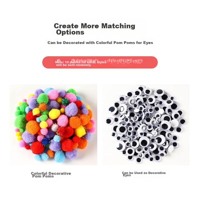 Dr. Ma Children's Twist Stick, Macaron Color Fuzz Felt Strip, Kindergarten DIY C...