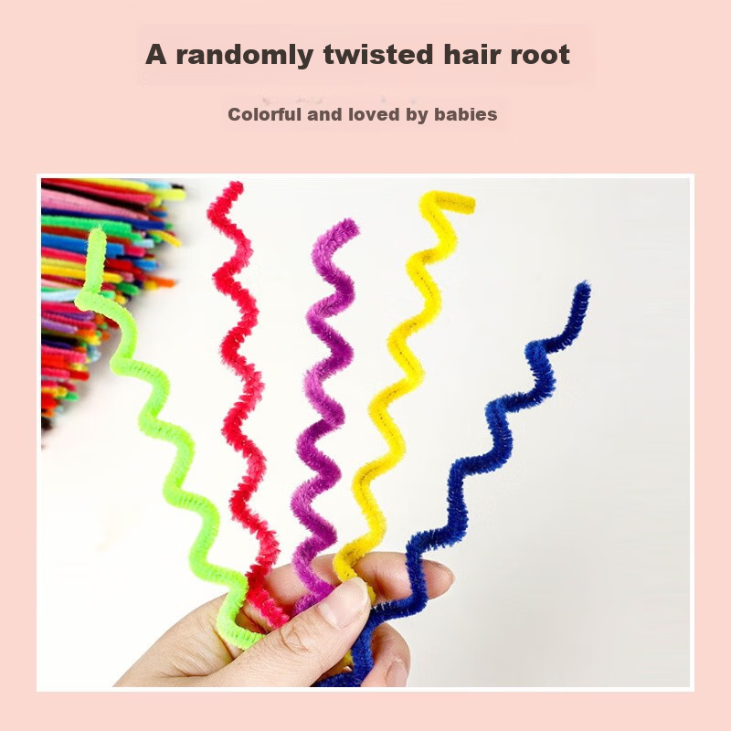 Dr. Ma Children's Twist Stick, Macaron Color Fuzz Felt Strip, Kindergarten DIY C...