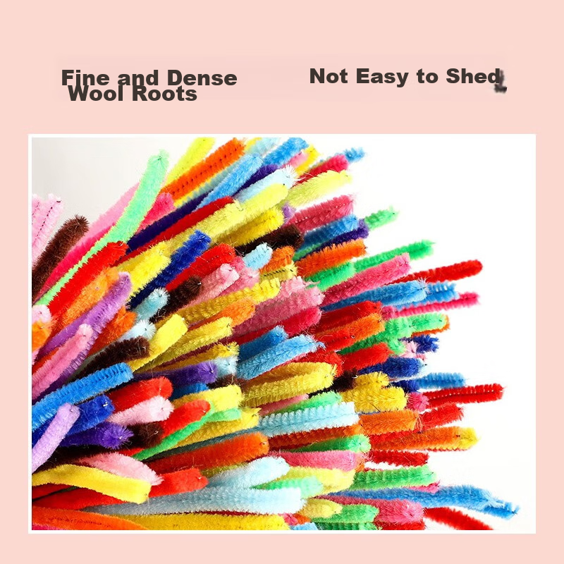 Dr. Ma Children's Twist Stick, Macaron Color Fuzz Felt Strip, Kindergarten DIY C...