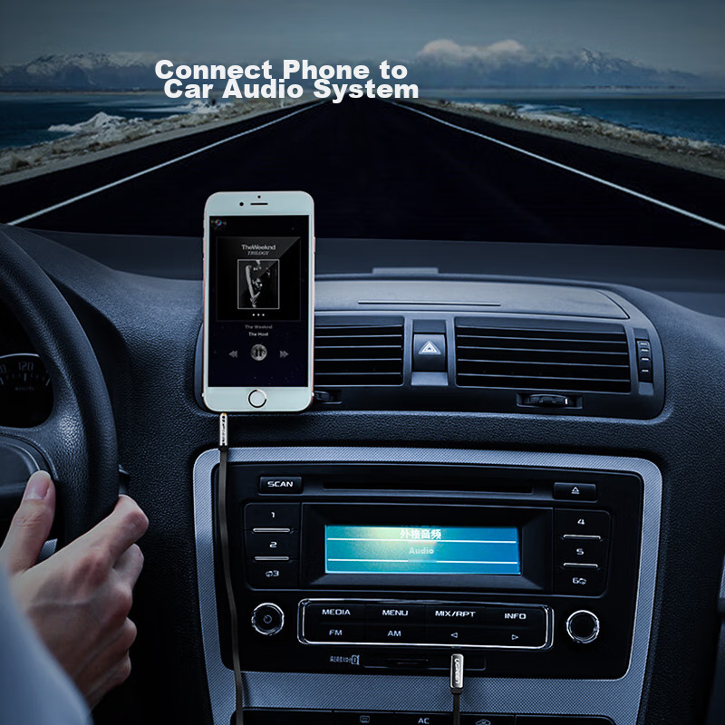 Lulian AUX Audio Cable with Angled Connector, 3.5mm Male to Male Car Audio Conne...