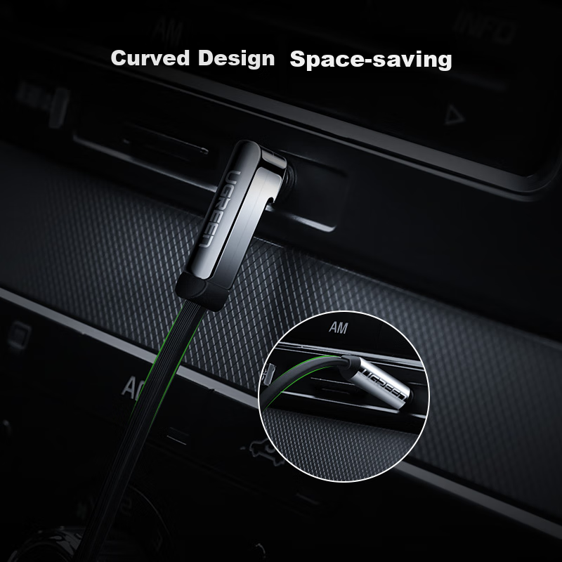 Lulian AUX Audio Cable with Angled Connector, 3.5mm Male to Male Car Audio Conne...