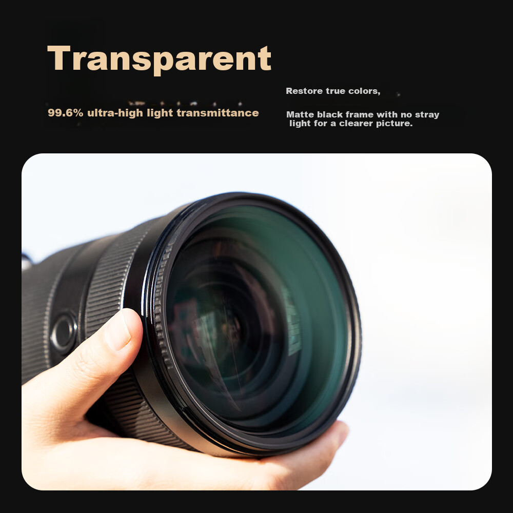 Zhuoer (K&F CONCEPT) UV Filter, Yipro Series MRC Ultra-Clear Coating, 99.6% Ligh...