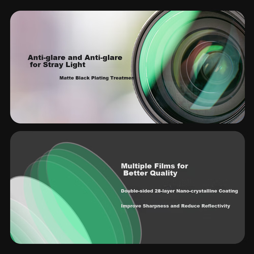 Zhuoer (K&F CONCEPT) UV Filter, Yipro Series MRC Ultra-Clear Coating, 99.6% Ligh...