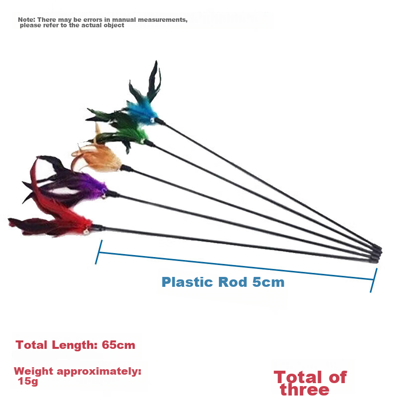 Youfanmeng Cat Toy Teaser Wand, Kitten Feather Bell, Three Pieces Self-Entertain...