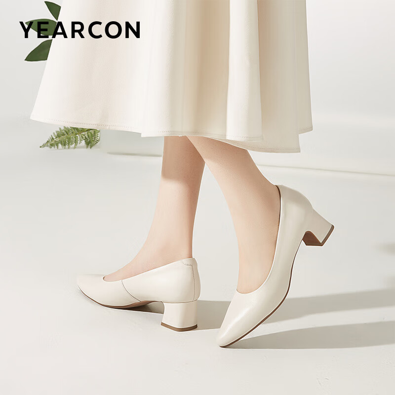 Yierkang Women's Shoes Chunky Heel Fashion Shoes Shallow Mouth Fitted High Heels...