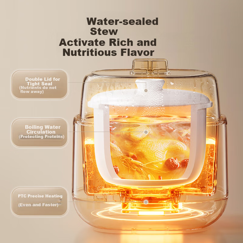 Bear Electric Stew Pot, Soup Cooker, Baby Food Cooker, Porridge Cooker, Bird's N...