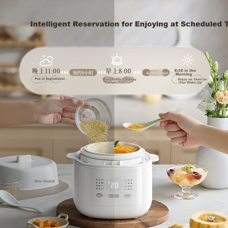 Bear Electric Stew Pot, Soup Cooker, Baby Food Cooker, Porridge Cooker, Bird's N...