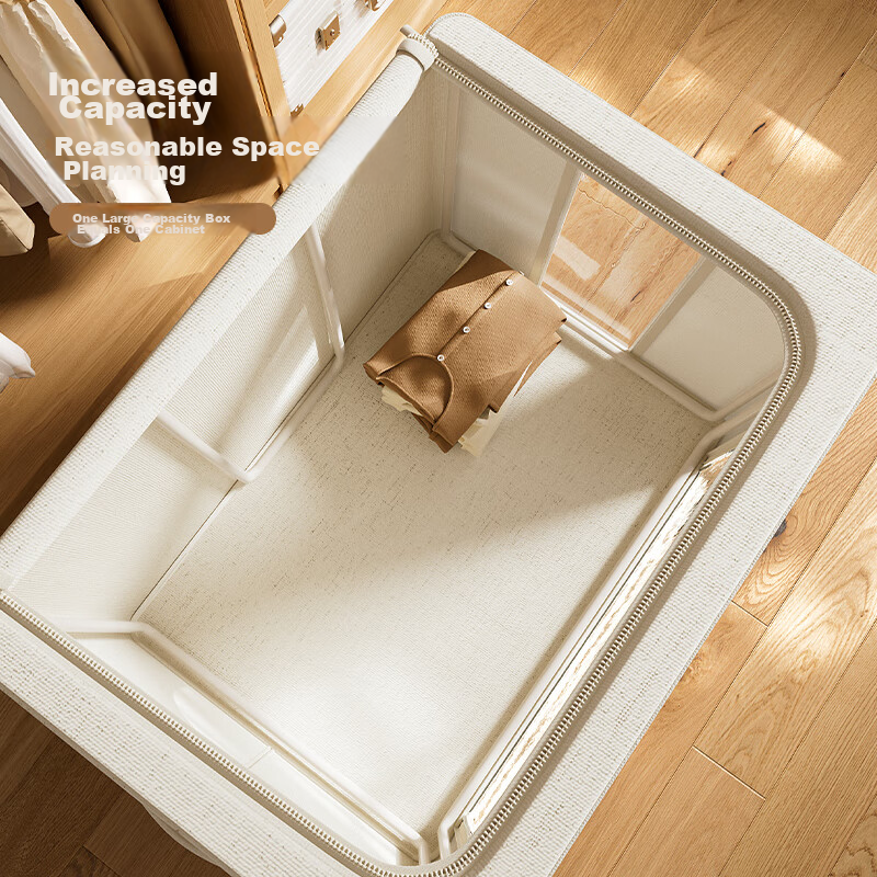 Natural House Tianshan Cotton And Linen Storage Box, Clothes And Quilt Organizer...