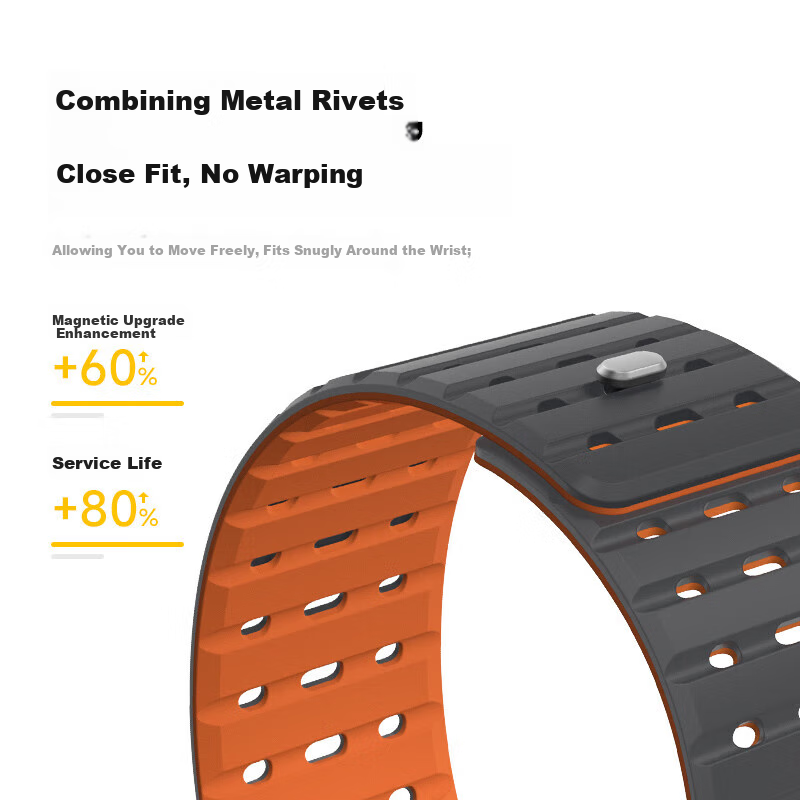 W&P Apple Watch Band Apple iWatch Ultra 1/2 Magnetic Loop Liquid Silicone Breath...