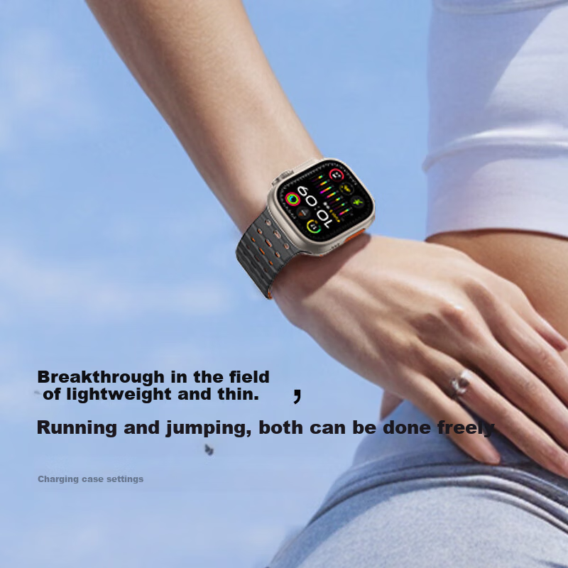 W&P Apple Watch Band Apple iWatch Ultra 1/2 Magnetic Loop Liquid Silicone Breath...