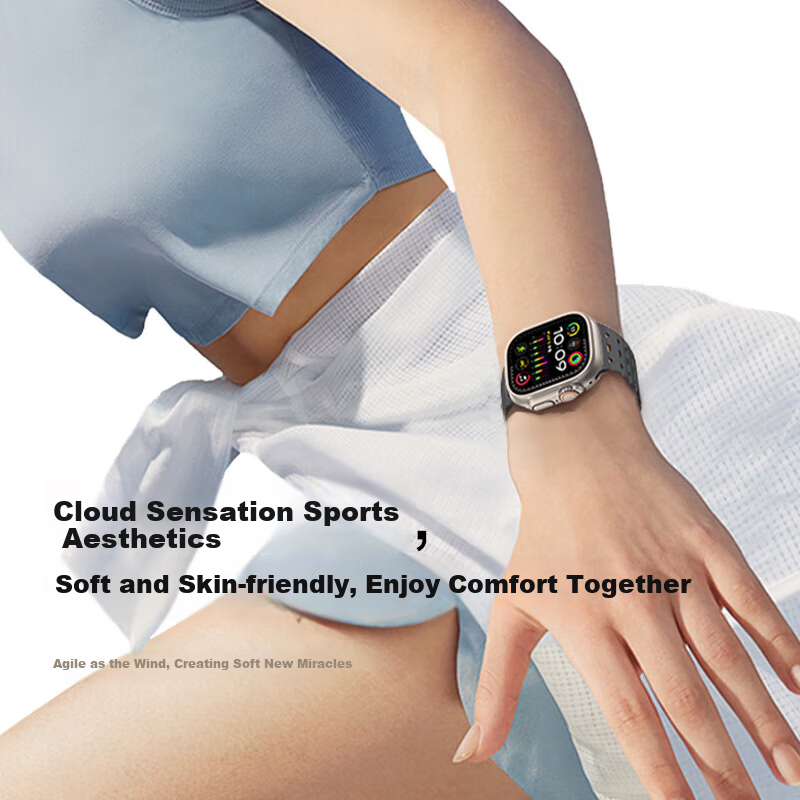 W&P Apple Watch Band Apple iWatch Ultra 1/2 Magnetic Loop Liquid Silicone Breath...