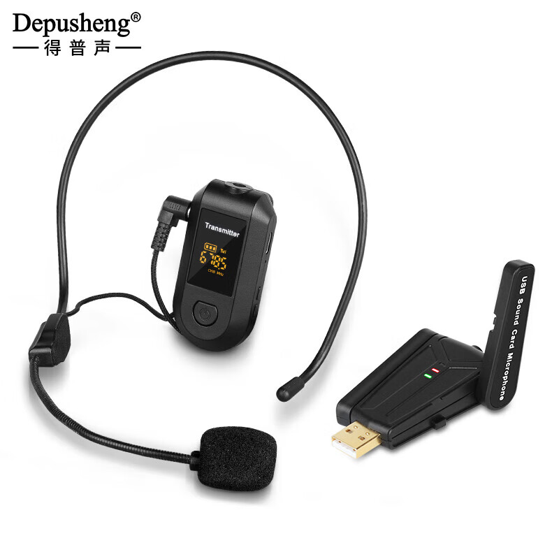 Depusheng USB Wireless Lavalier Microphone for Computer Notebook Live Video Conf...